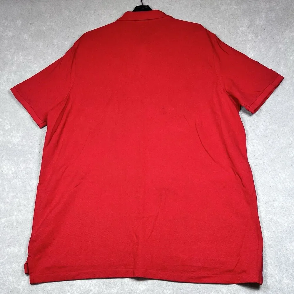 Polo Ralph Lauren Polo Mens XXL Black Red Smooth Cotton Pony Short Sleeve Shirt